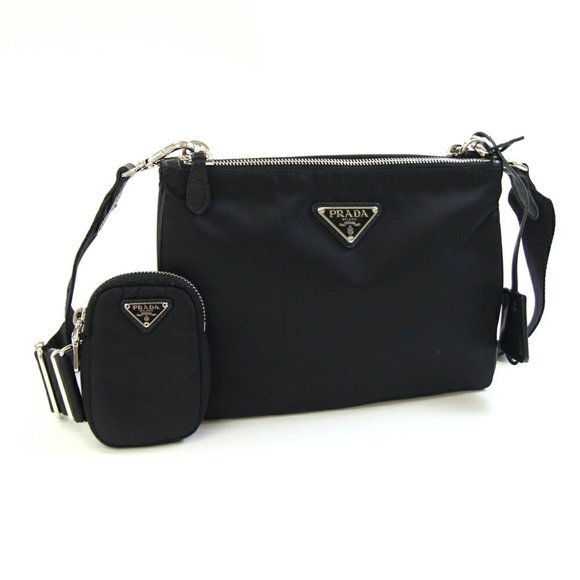 PRADA Black Leather Shoulder Bag - Picture 1 of 9